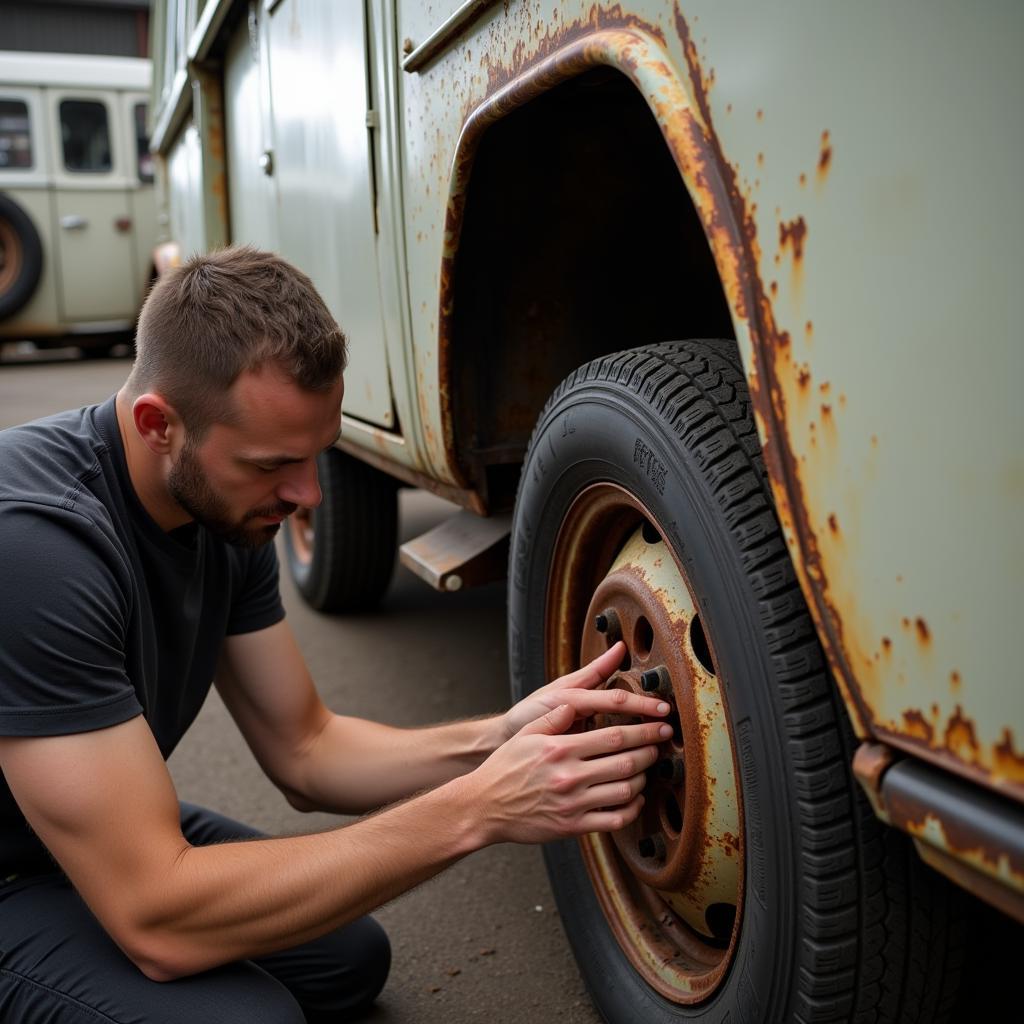 VW Food Truck Exterior Inspection