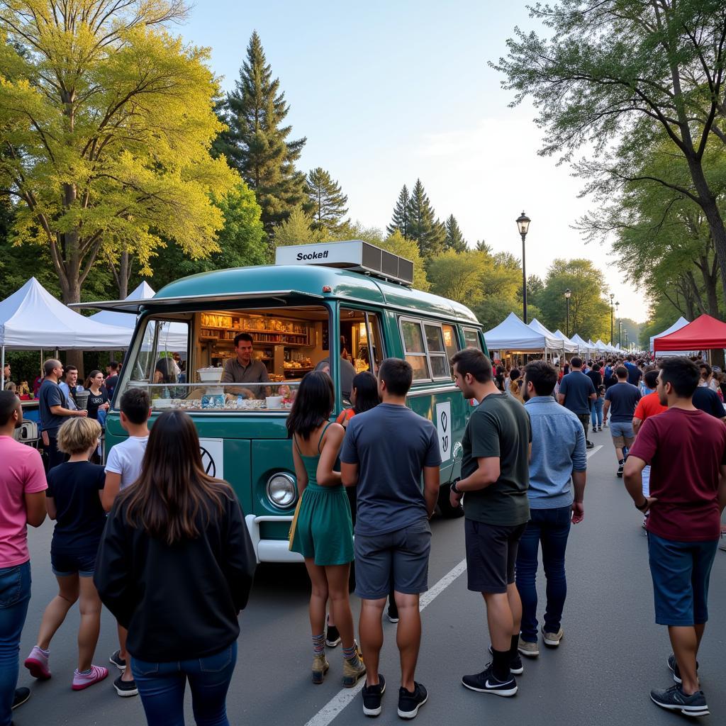 VW Food Truck Serving Customers at an Event