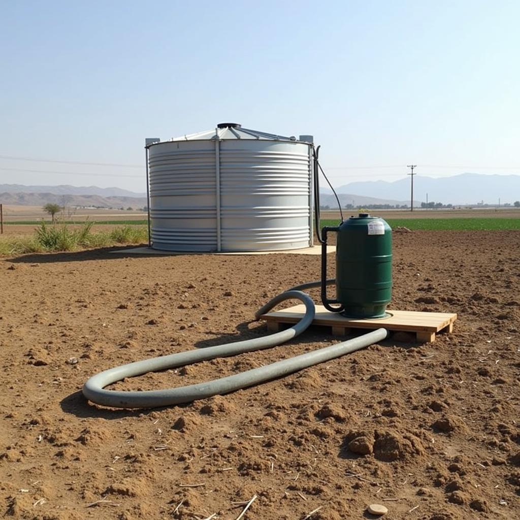 Water Tank and Pump Irrigation for a Food Plot