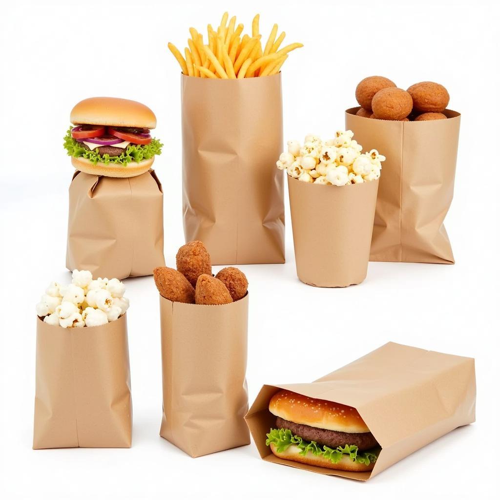 Wax Paper Bags with Different Food Items