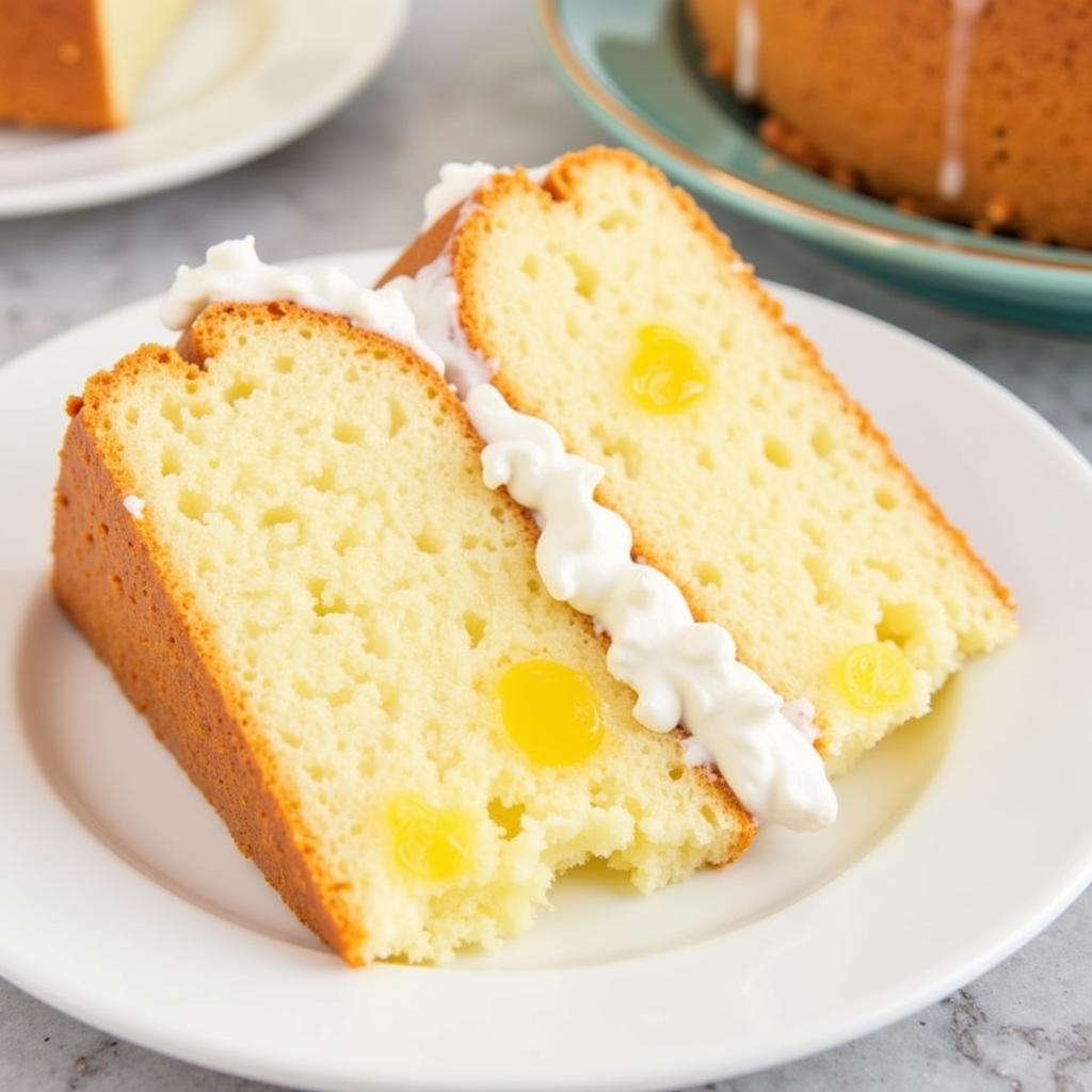 Weight Watchers Pineapple Angel Food Cake Slice