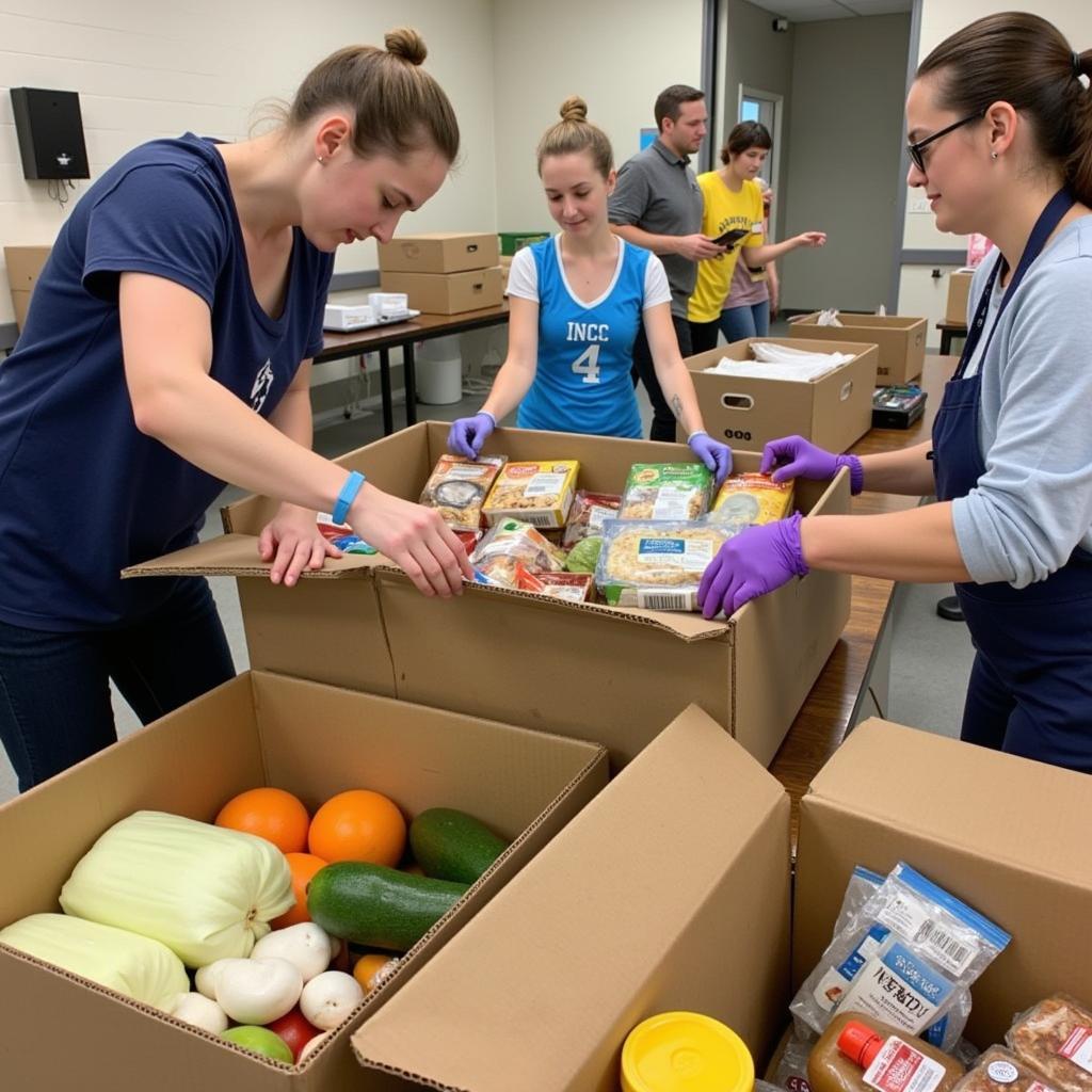 Volunteers Packing Food Boxes at the West Ohio Food Bank