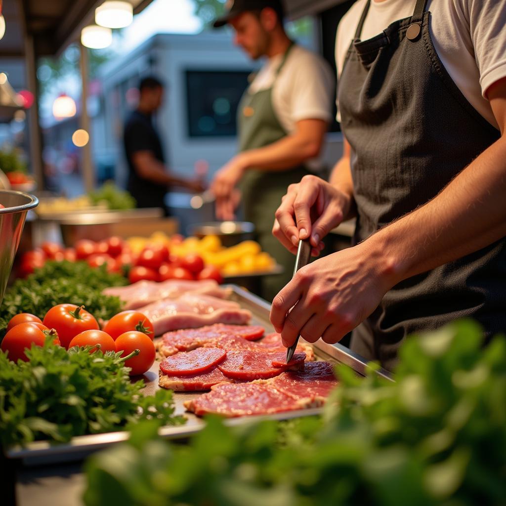 Fresh Ingredients in a Food Truck