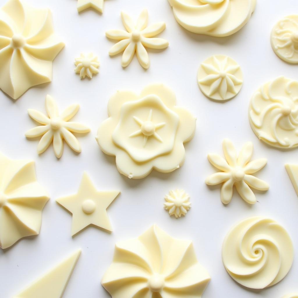 White Chocolate Decorations Made with Oil-Based Coloring