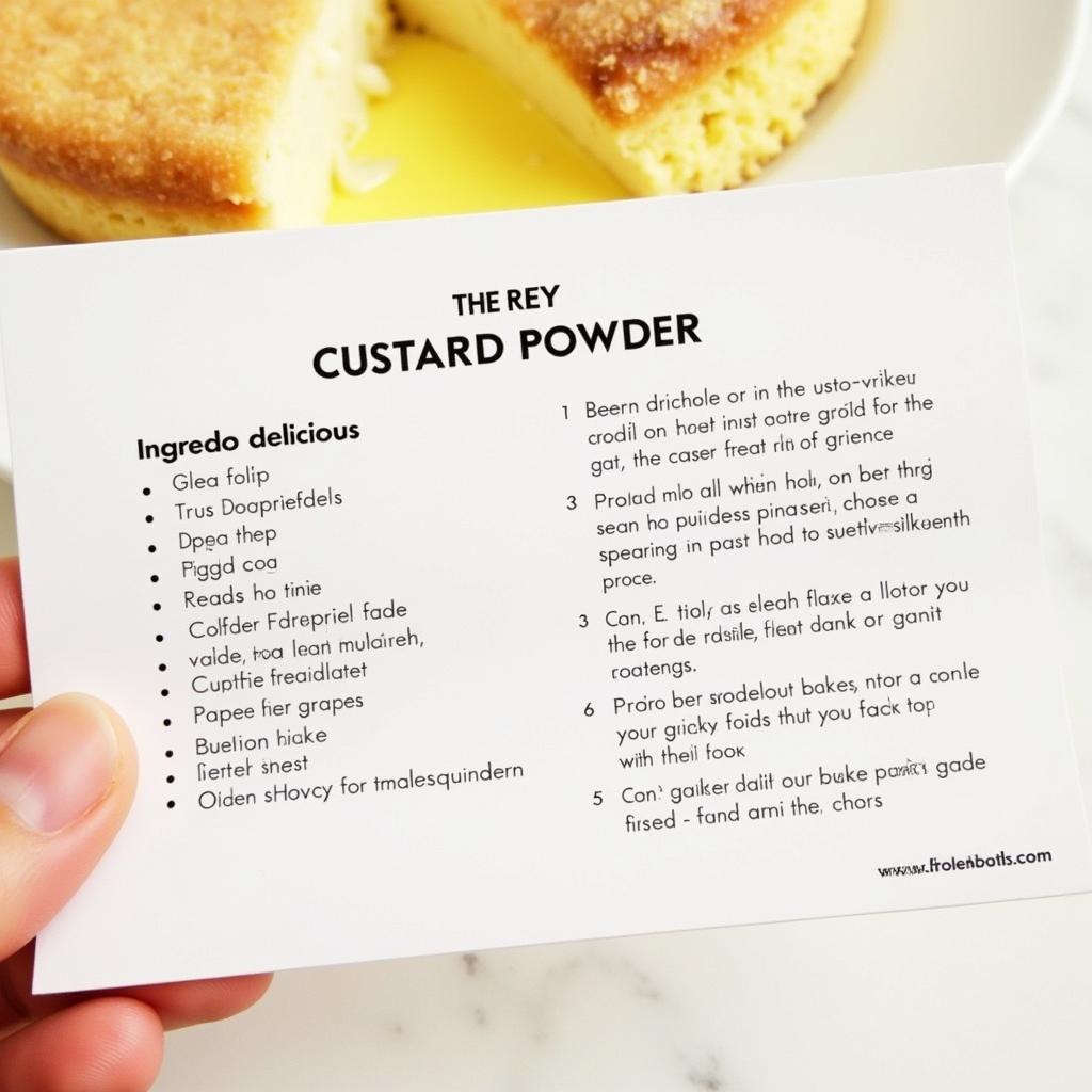 Whole Foods Custard Powder Recipe Card