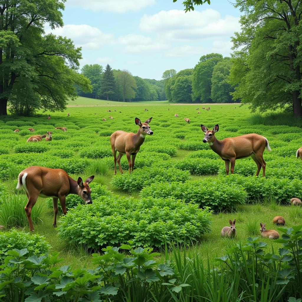 Wildlife Attracted to Clover Food Plot