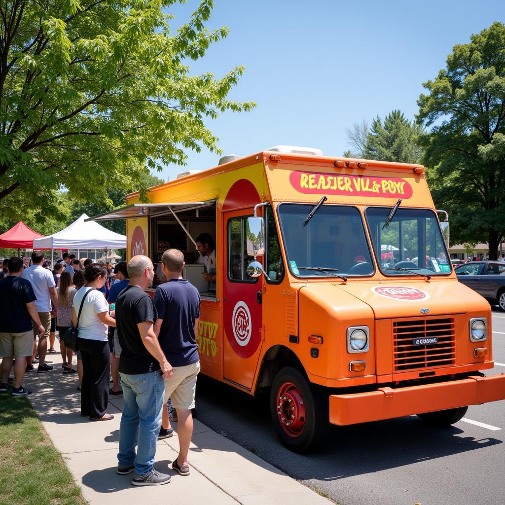 Will and Pops food truck serving customers at a local event