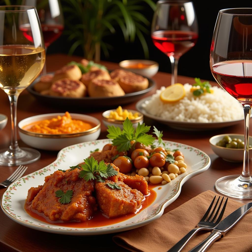 Wine Paired with Indian Food Table Setting