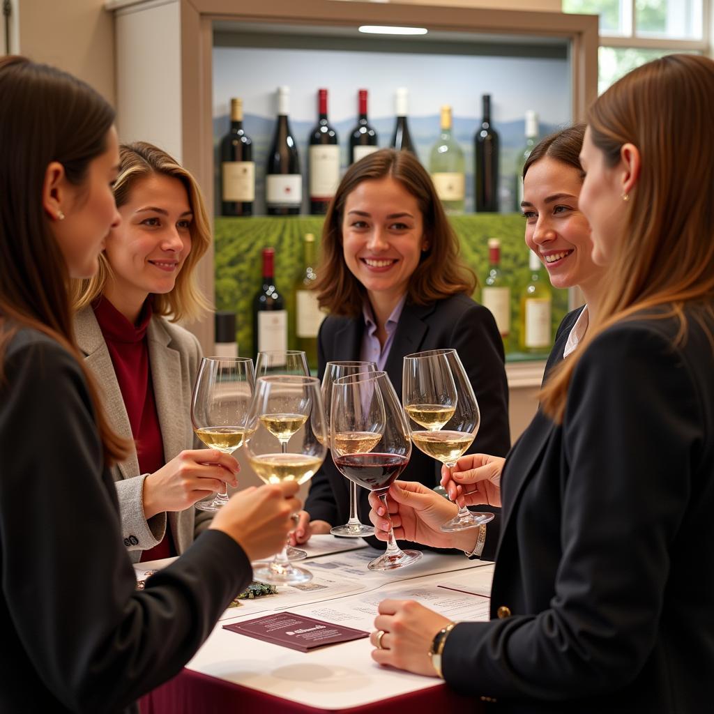 Wine tasting at an international food and beverage festival