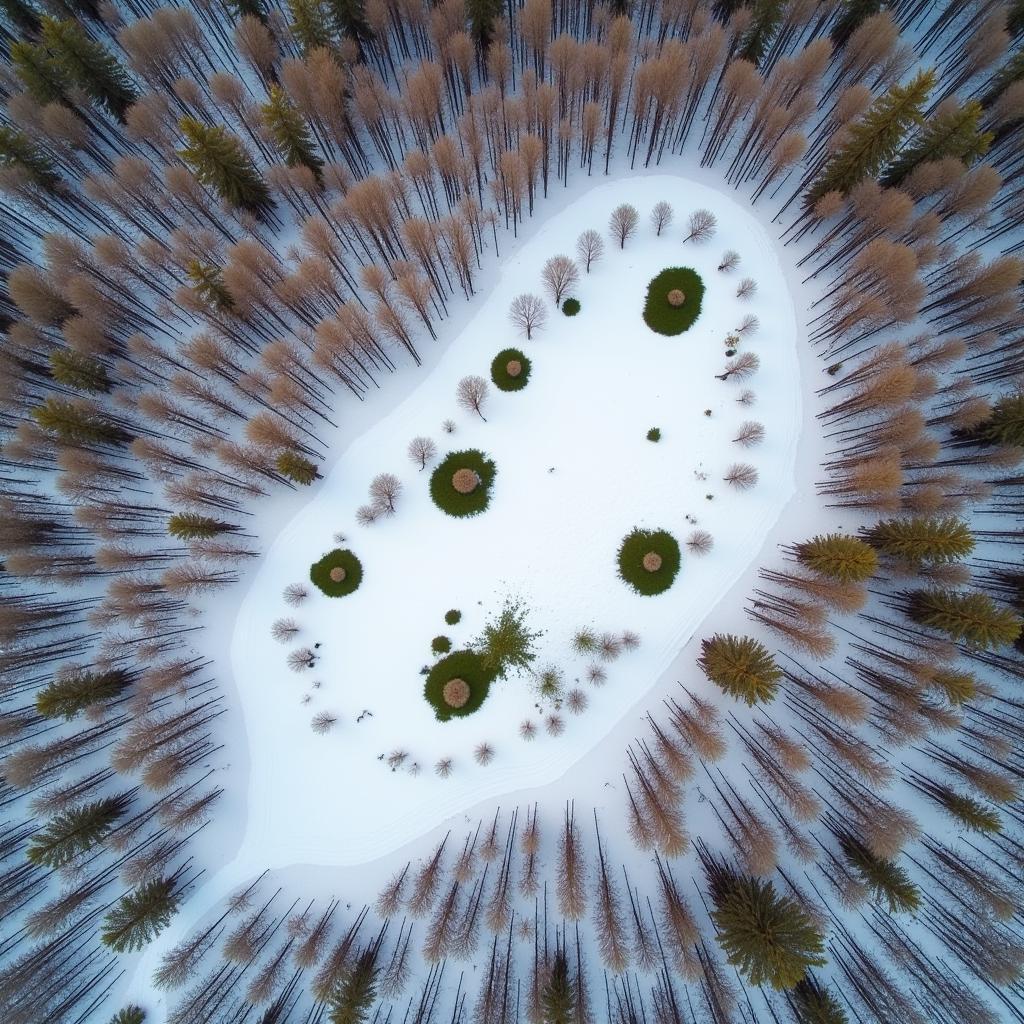 Aerial View of Multiple Winter Food Plots