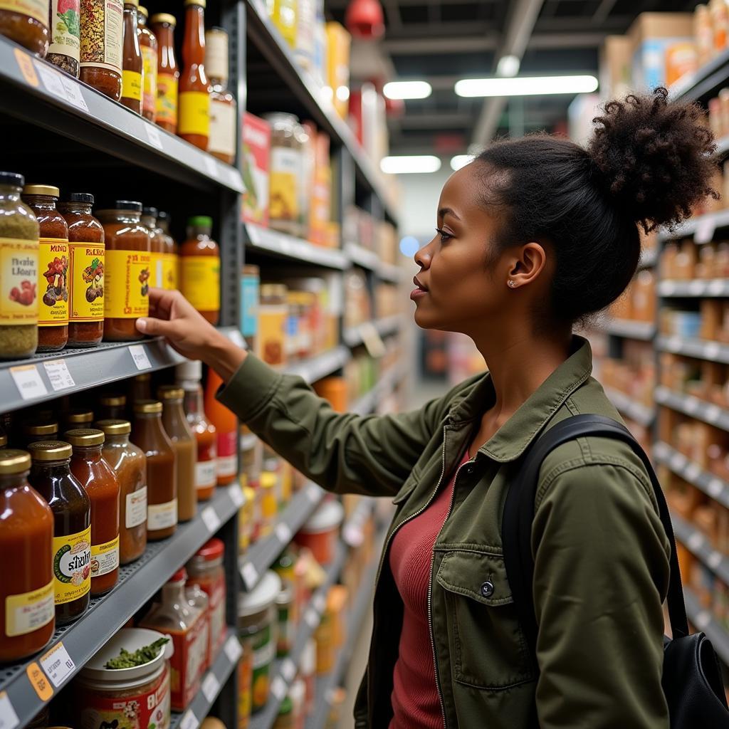 Woman Shopping for South African Groceries