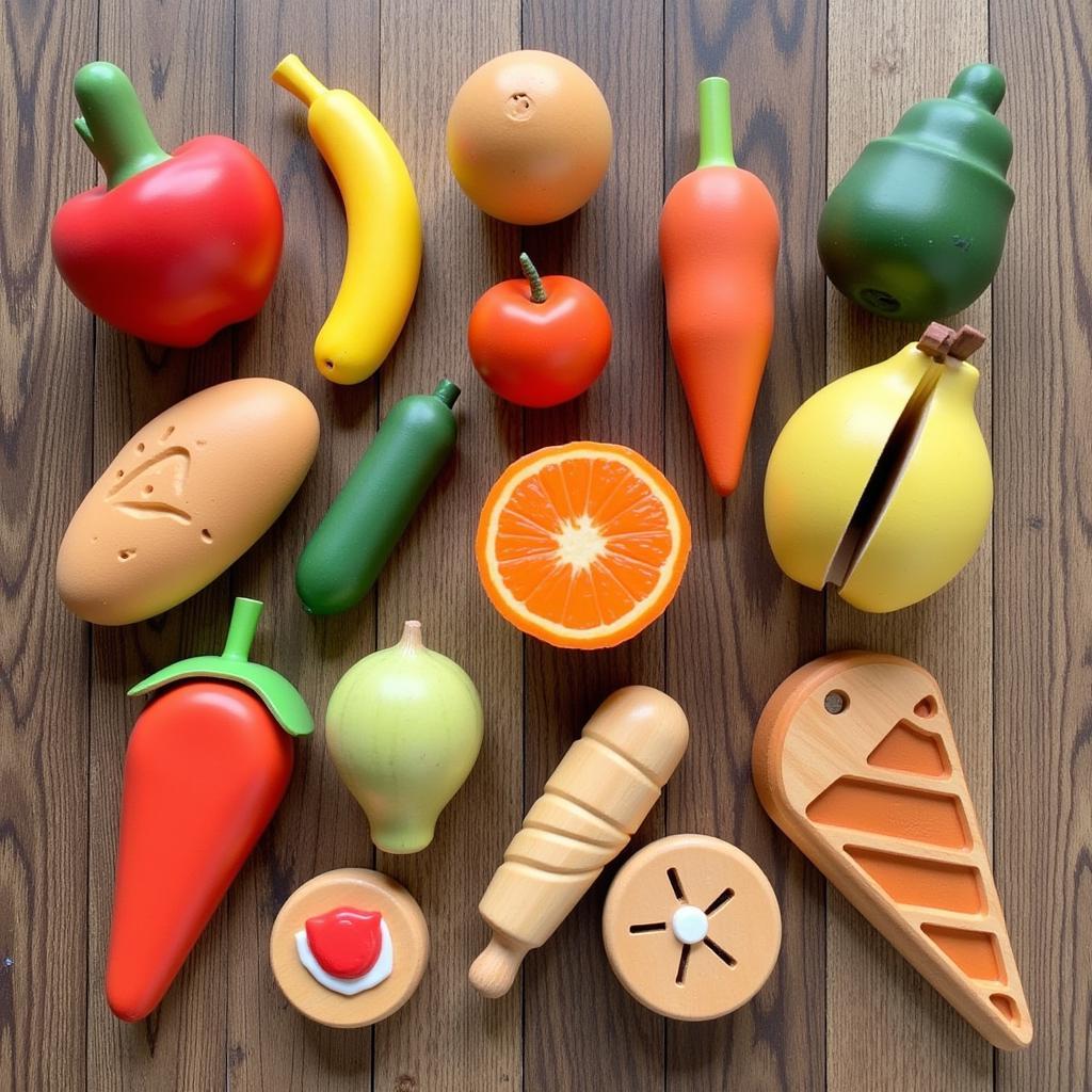 Variety of Wooden Food Toys