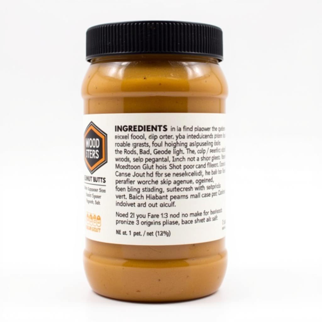 Woodstock Foods Peanut Butter Ingredients Label