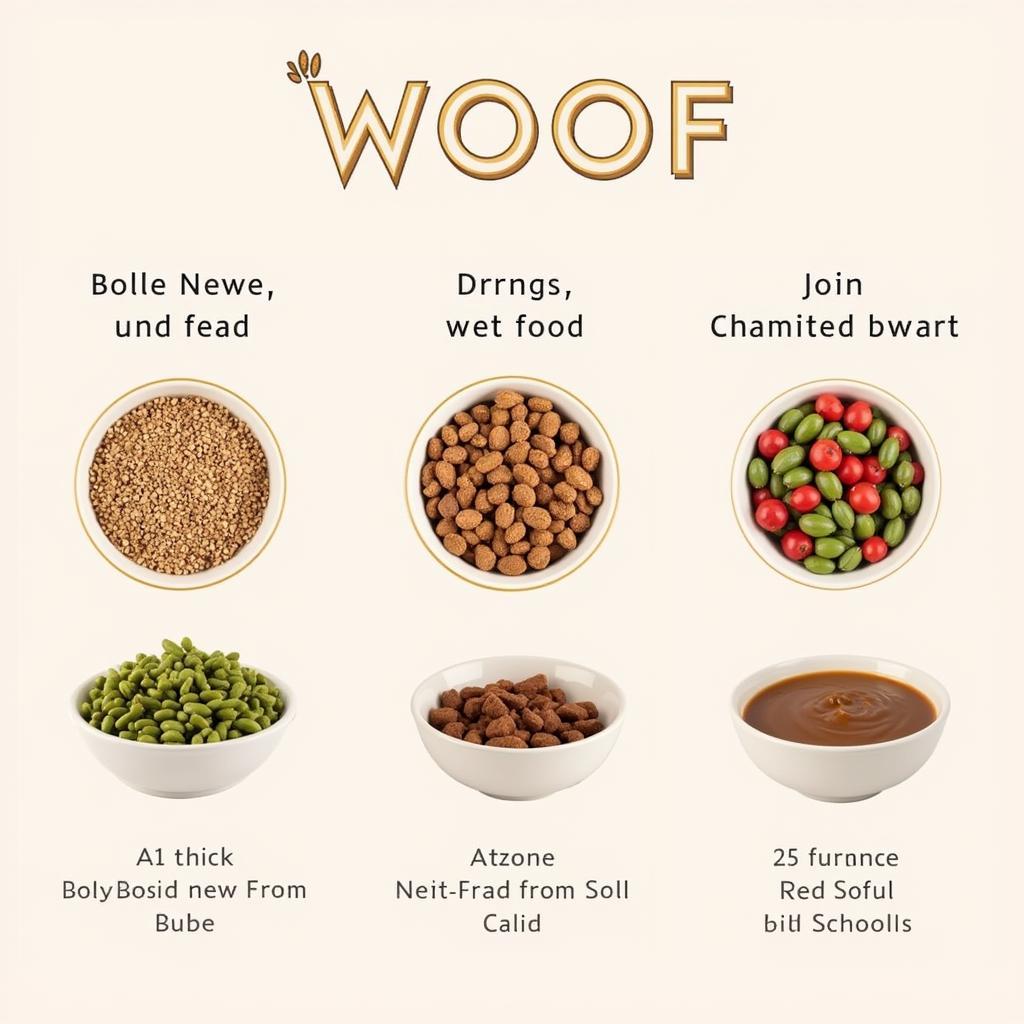 Various Types of Woof Dog Food