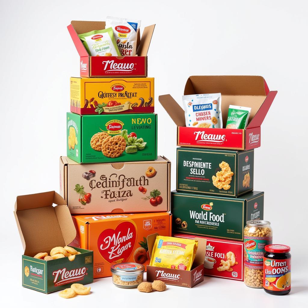 A Variety of World Food Boxes