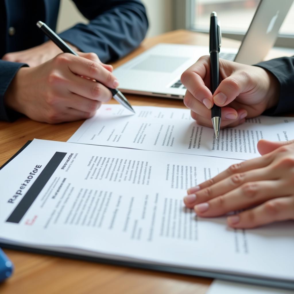 Person writing a food bank volunteer resume at a desk