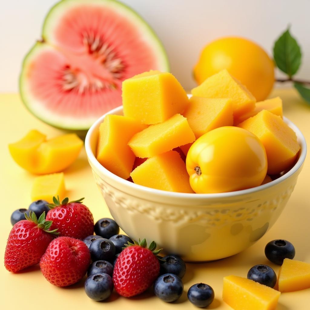 Vibrant Yellow Breakfast Fruits