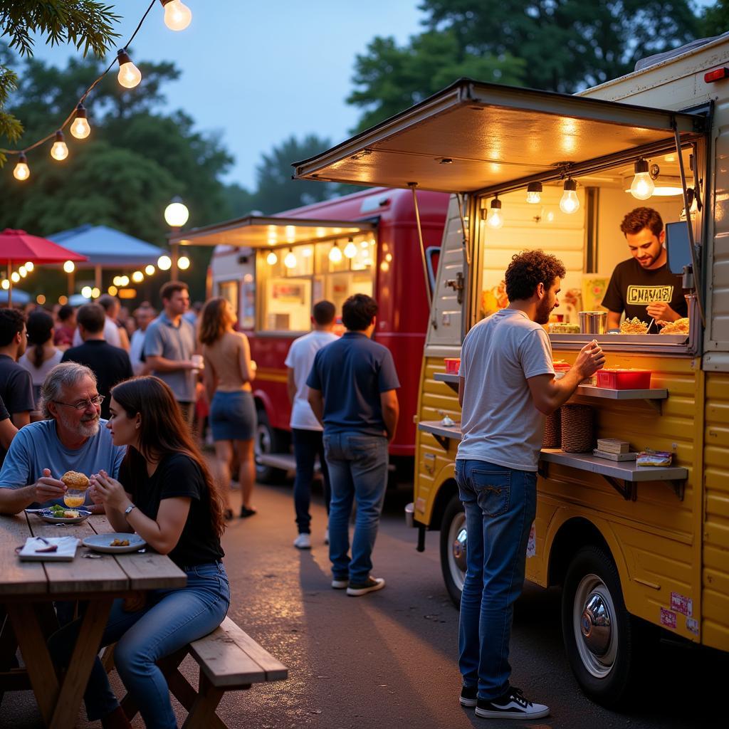 Young Circle Food Truck Atmosphere