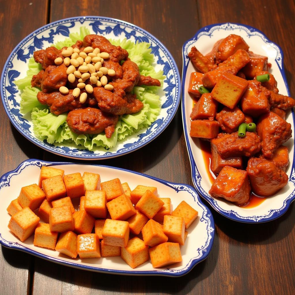 Yums Chinese food menu showcasing Kung Pao Chicken, Sweet and Sour Pork, and Mapo Tofu