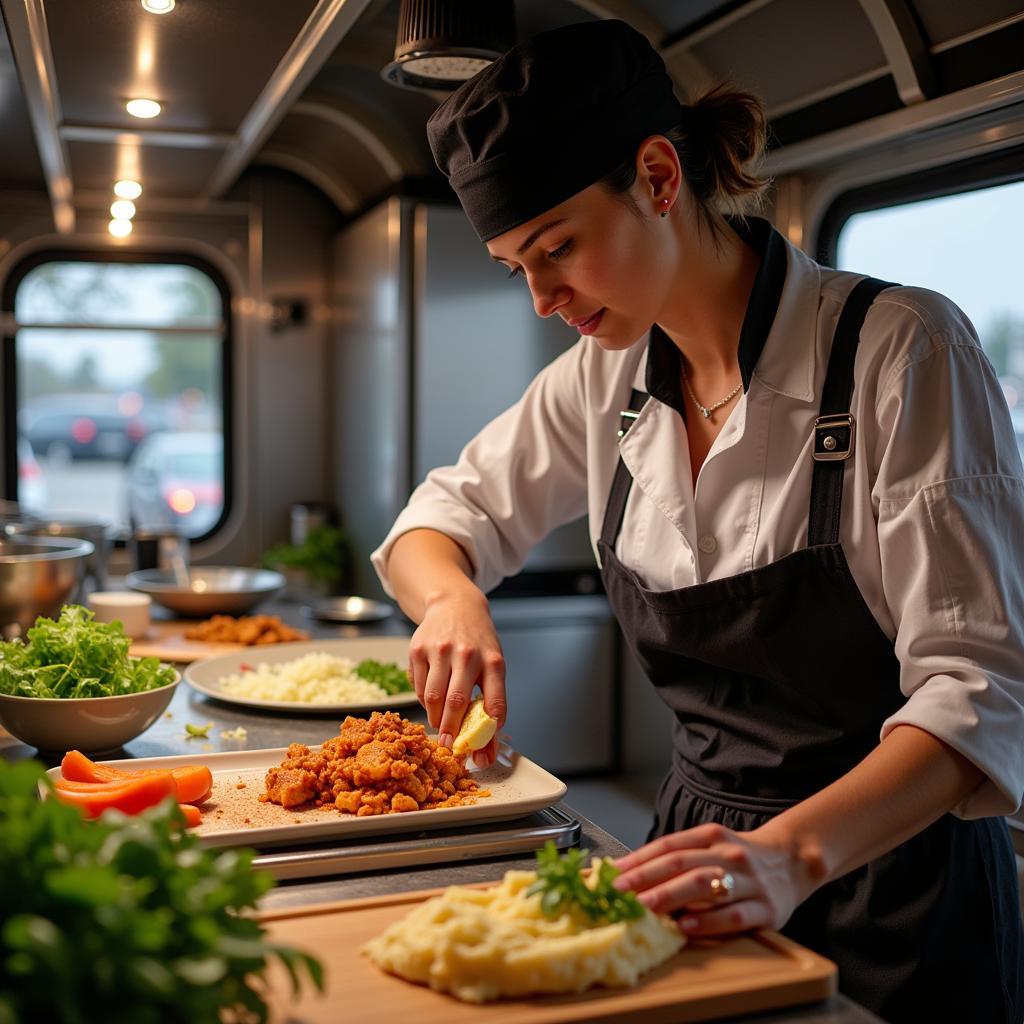 2 Bold Chefs Food Truck Chef Preparing Food