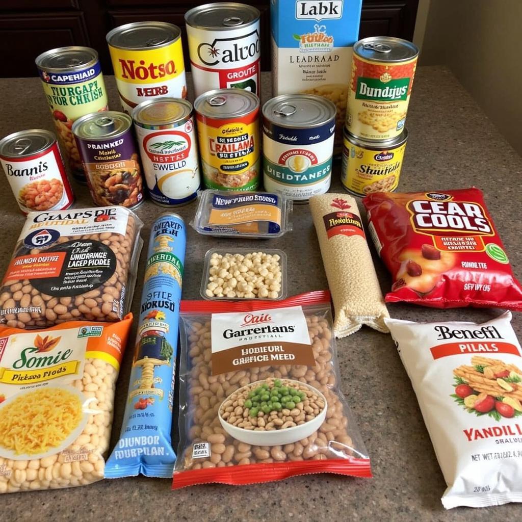 Essential food items for a 3-month survival supply