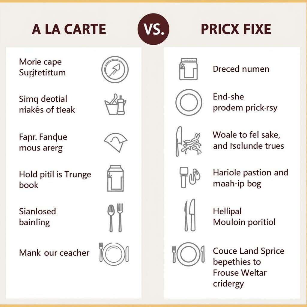 Comparison of A La Carte and Prix Fixe Menus