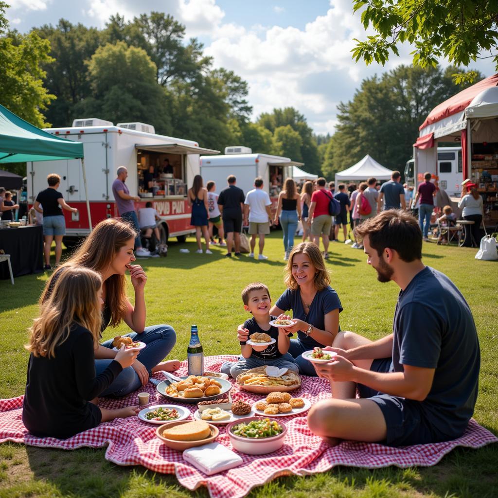 Crowds enjoying the Albuquerque Food Truck Festival