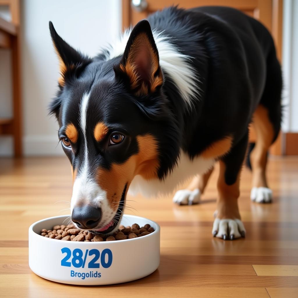 Active Dog Enjoying 28/20 Dog Food