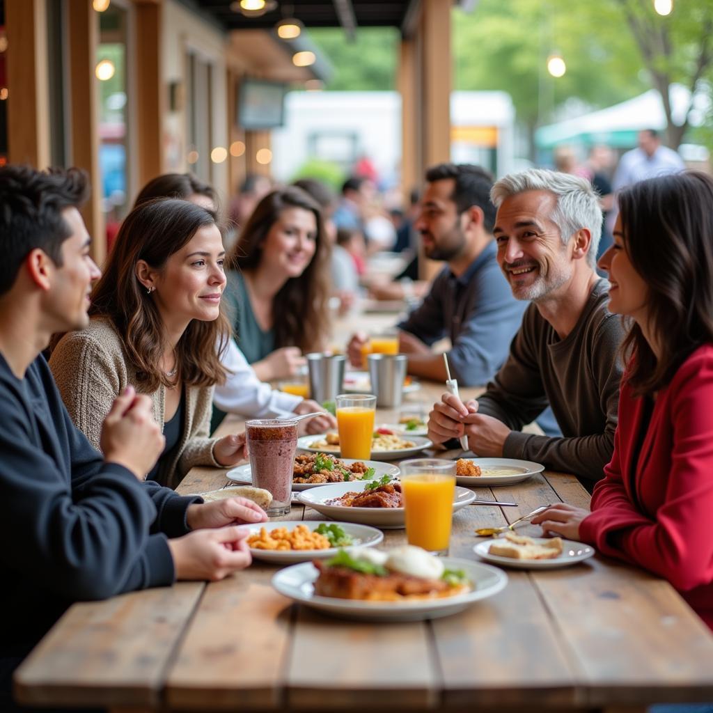 Community gathering at an African food festival