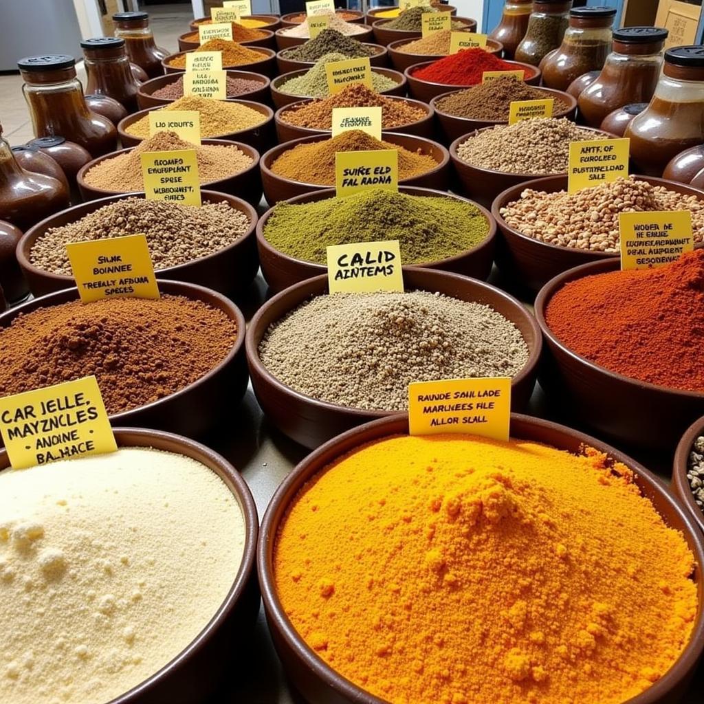 Variety of African spices and seasonings available online.