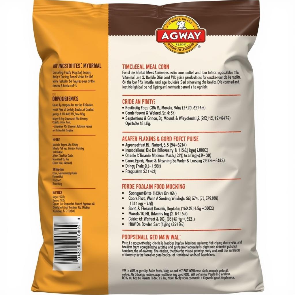 Agway Dog Food Ingredient Label