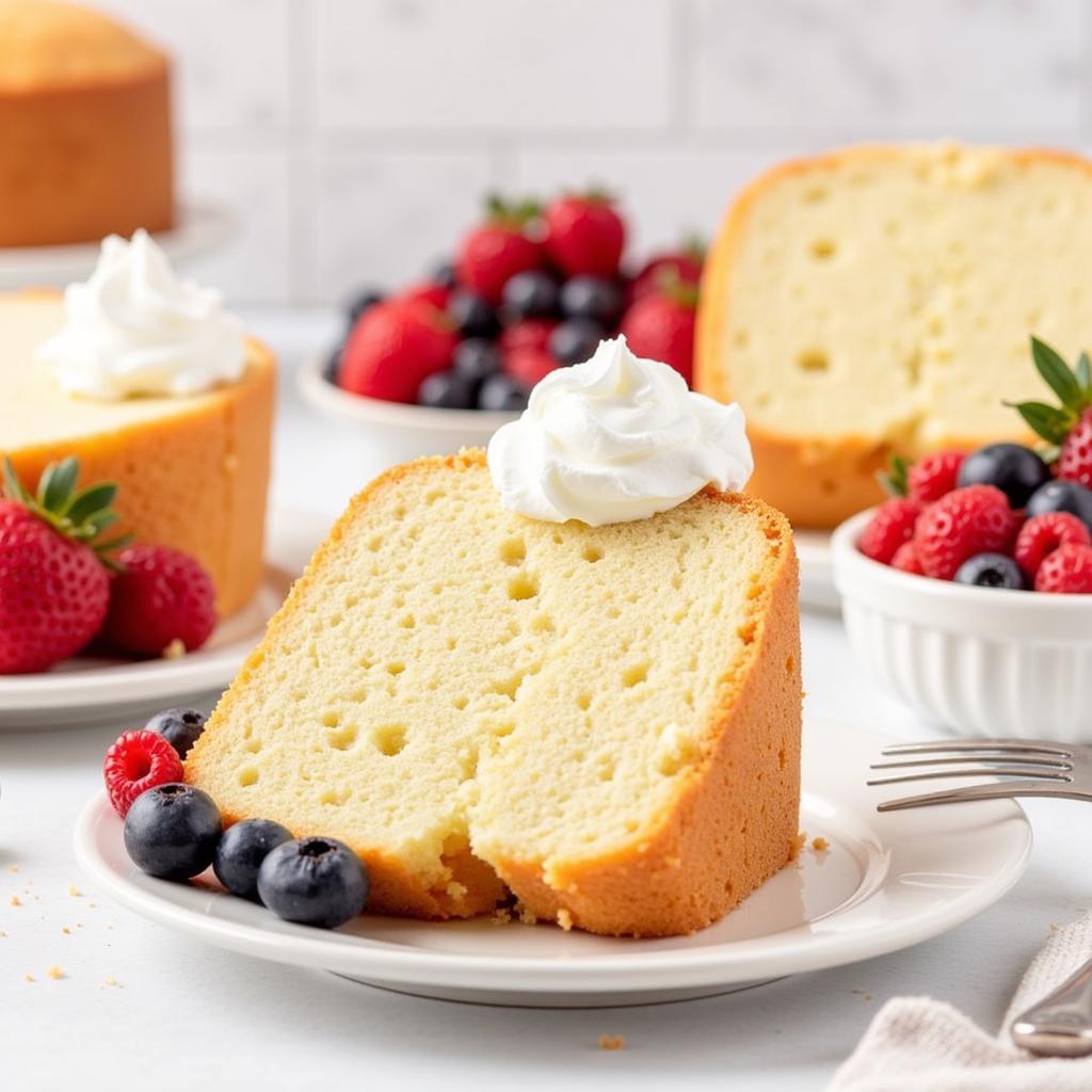 Sliced Air Fryer Angel Food Cake