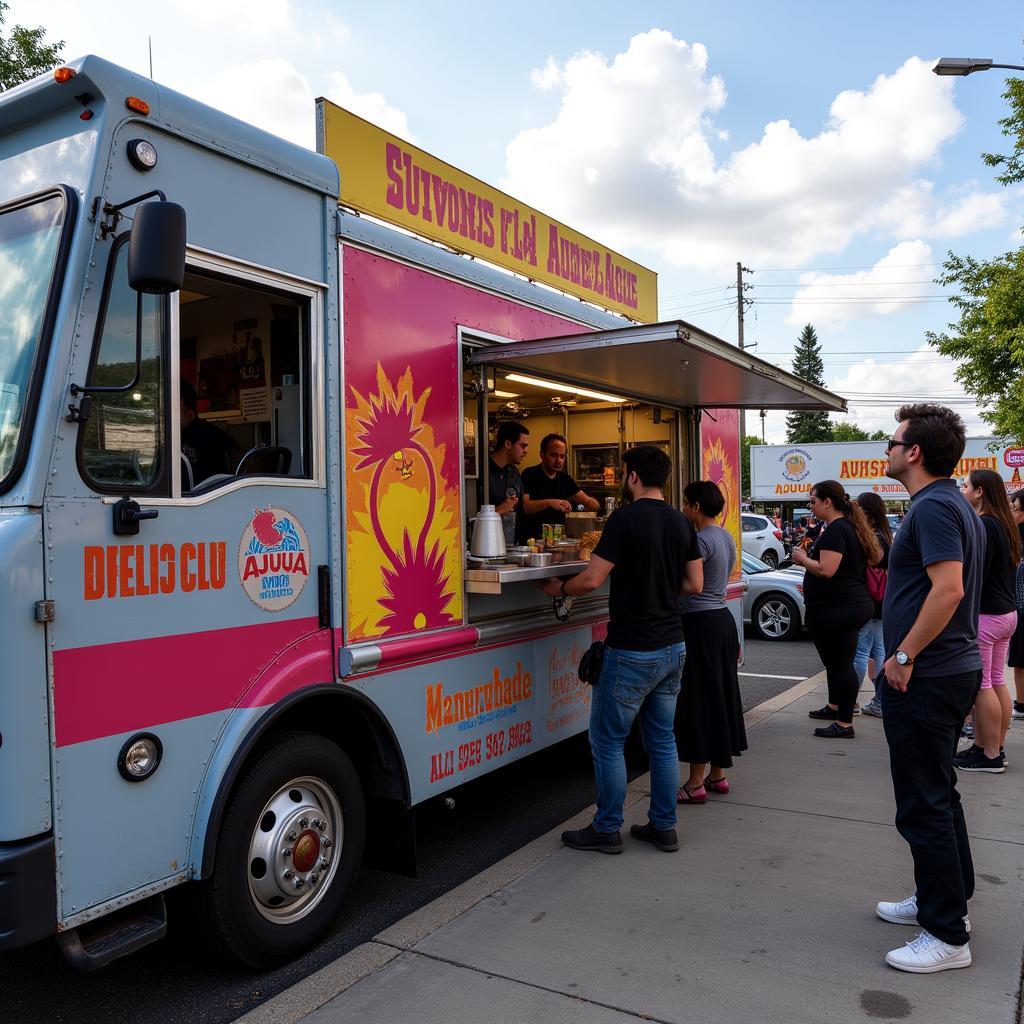 Happy Customers at Ajuua Food Truck