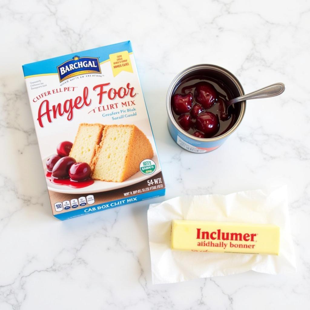 Ingredients for Angel Food Dump Cake Cherry