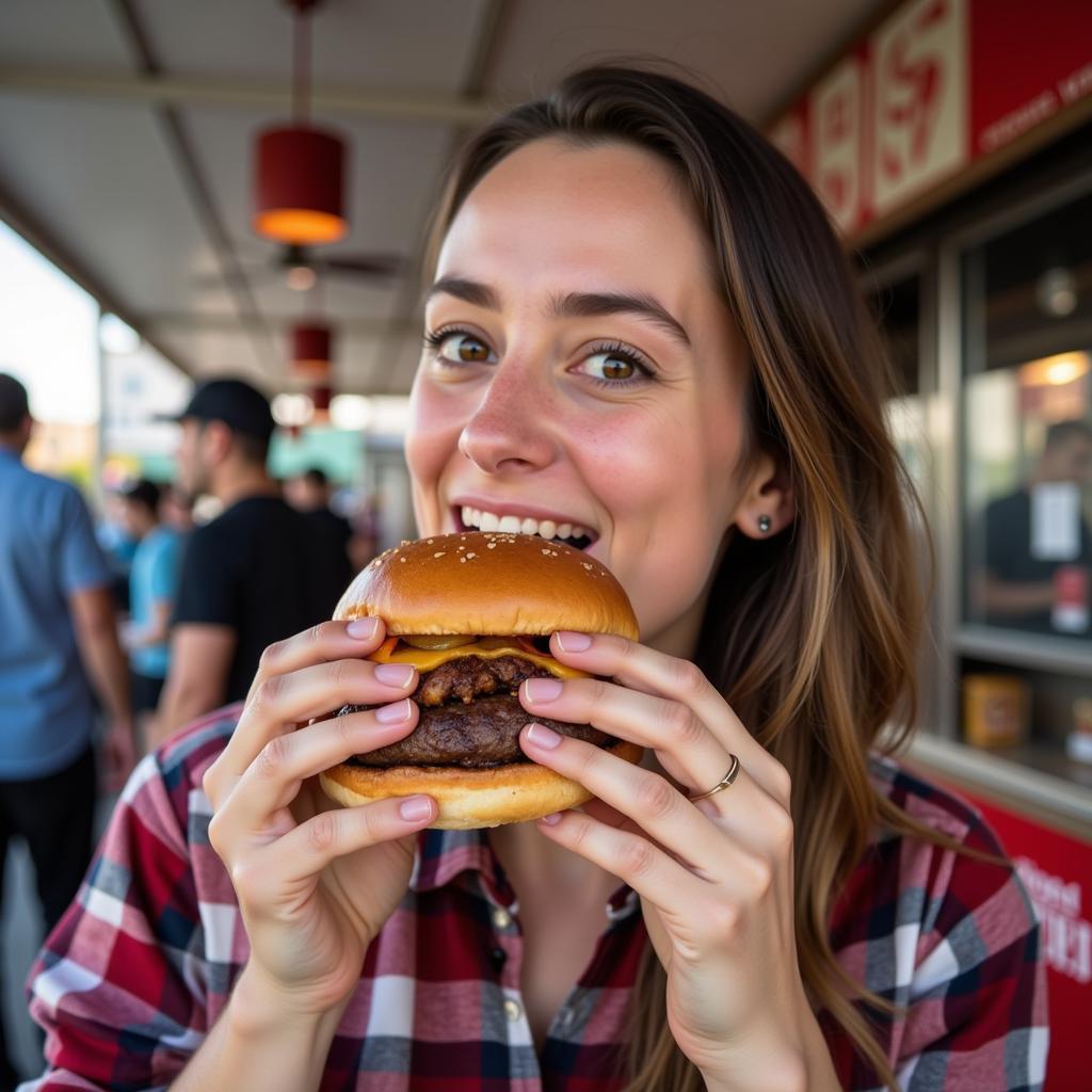 Angie's Burgers Food Truck - Happy Customer