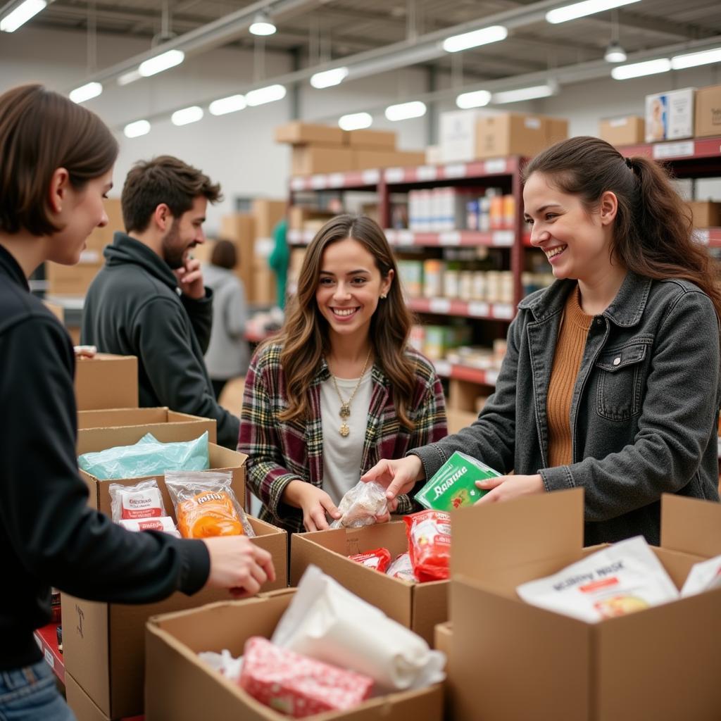 Ankeny Food Pantry Volunteers Assisting a Family