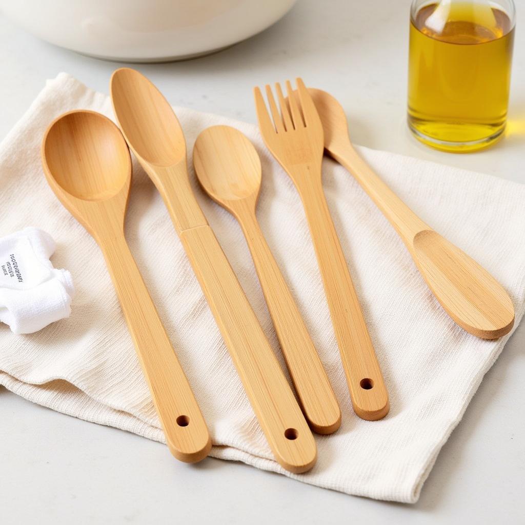 Applying Food Grade Oil to Bamboo Utensils