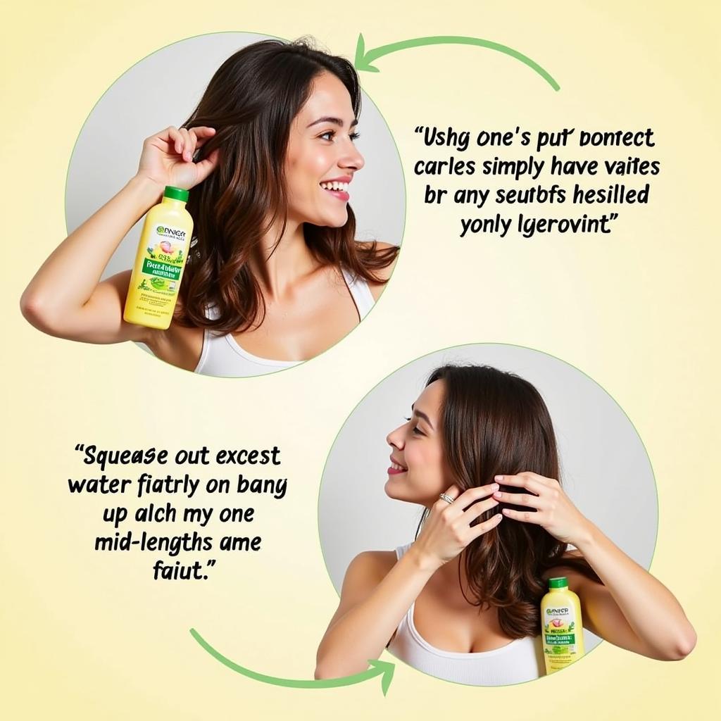 Applying Garnier Fructis Hair Food Conditioner