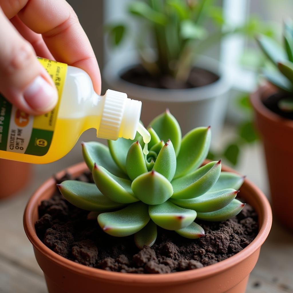 Applying Fertilizer to Succulents