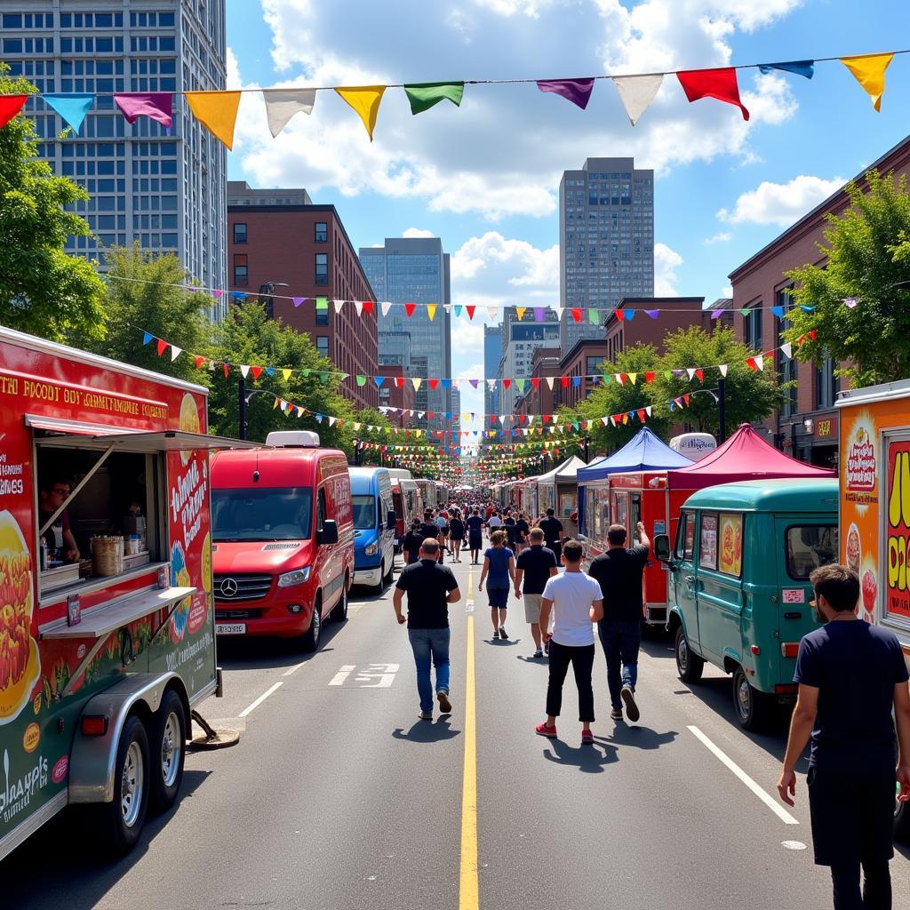 Variety of food trucks at the Atlanta Street Food Festival