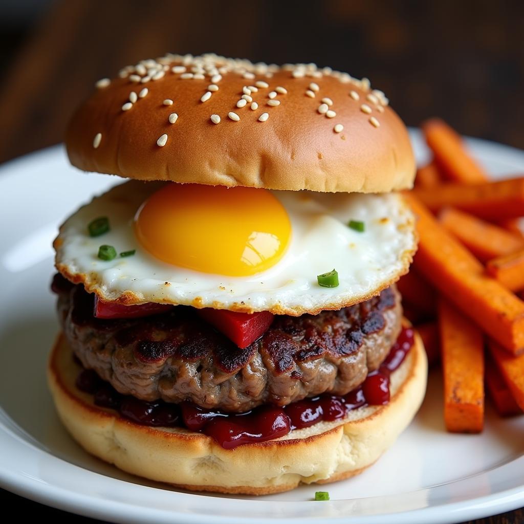 Aussie Burger in American Restaurant