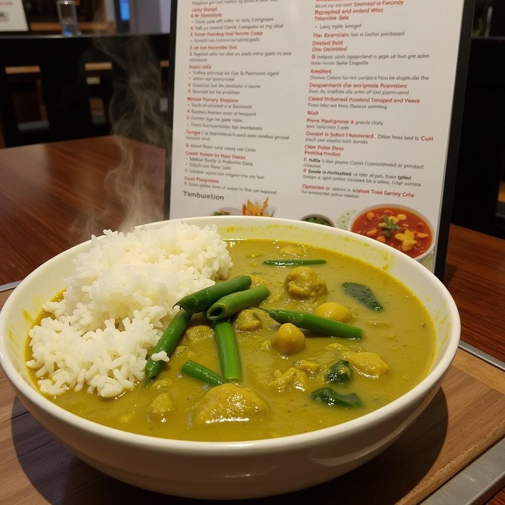 Green Curry on a Bangkok Thai Food Menu