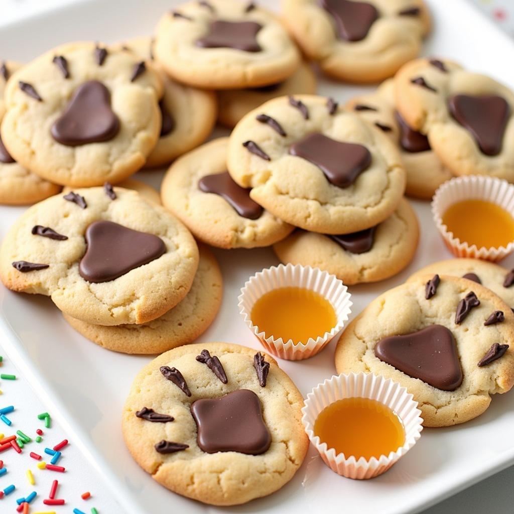 Bear paw cookies on a platter ready for a party.