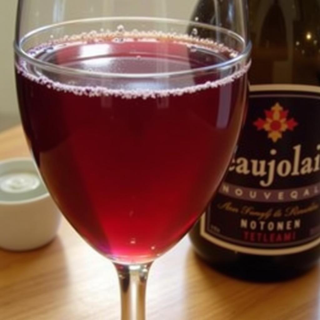 A glass of Beaujolais Nouveau wine