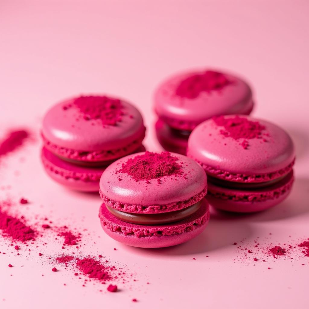 Beetroot Powder Food Coloring: Vibrant Pink Macarons