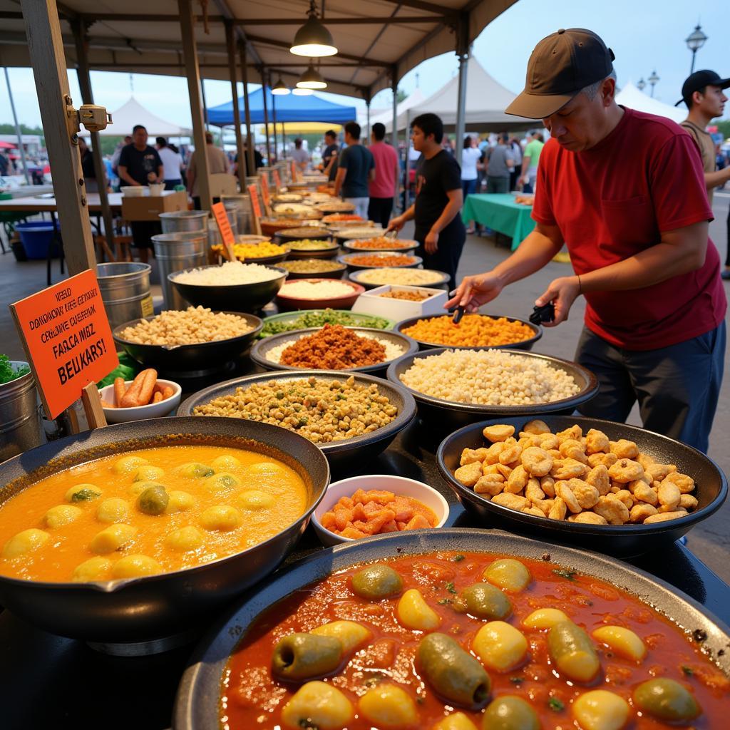 Food stalls at the Belize Music and Food Festival