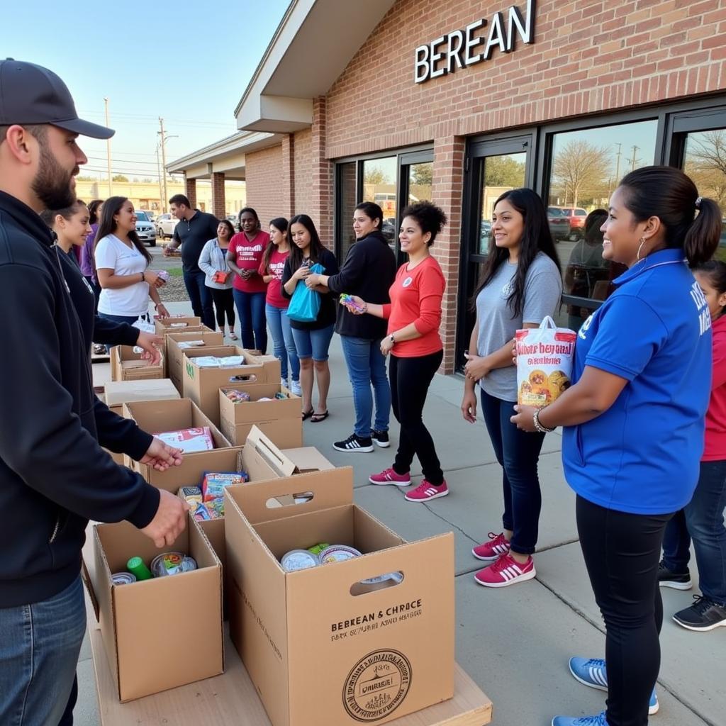 Families receiving food assistance at the Berean Christian Church Food Pantry