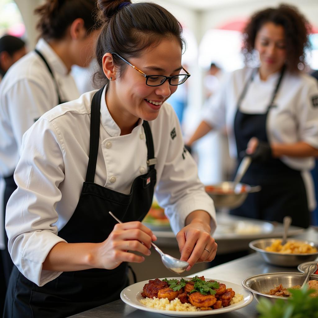 Cooking demonstration at the Berkeley Vegan Food Festival