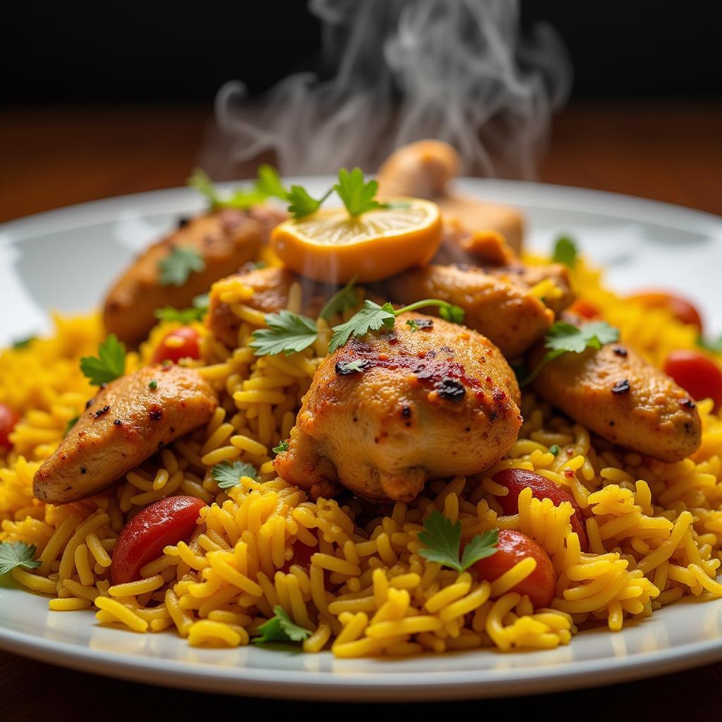 Aromatic Biryani at an Indian Restaurant