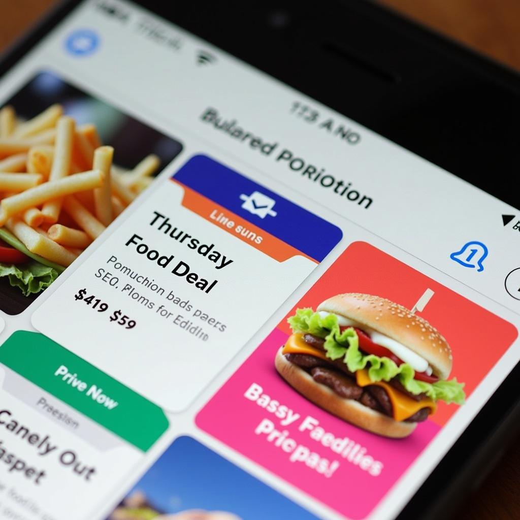 Smartphone displaying various food deal apps